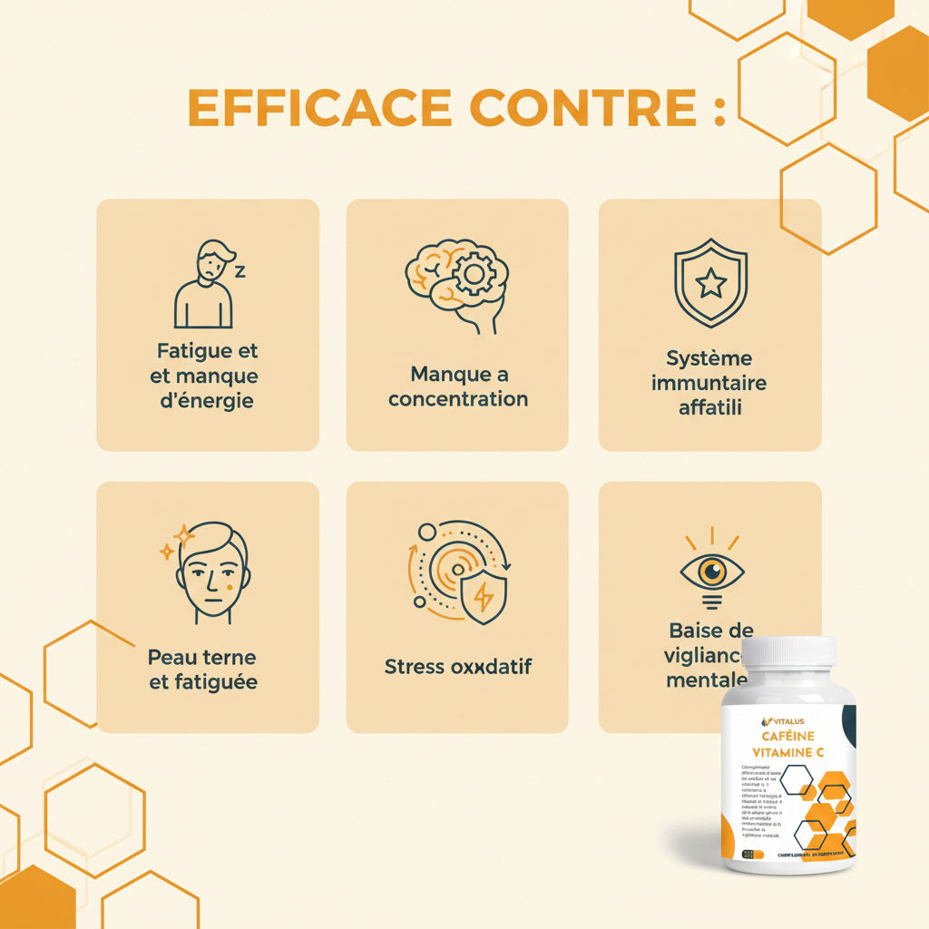 Efficace contre - Caféine Vitamine C