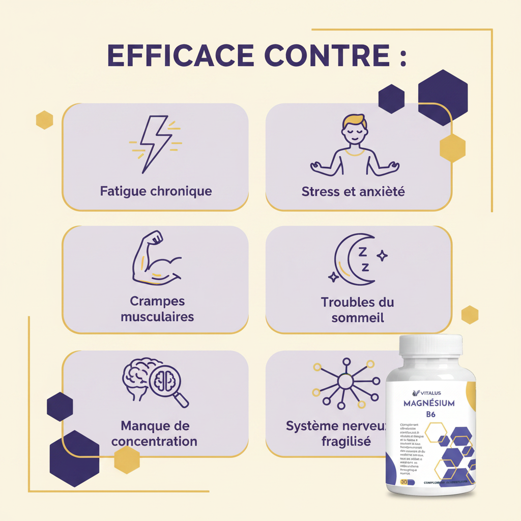 Efficace contre - Magnésium B6