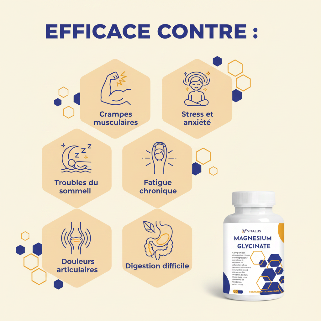 Efficace contre - Magnésium Glycinate