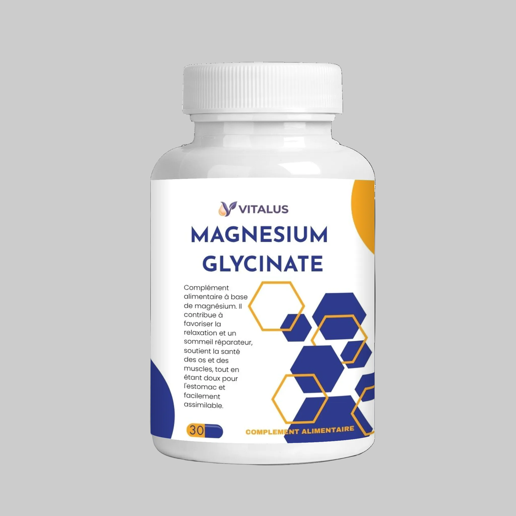 Magnésium Glycinate – Sommeil, Relaxation & Soutien Osseux